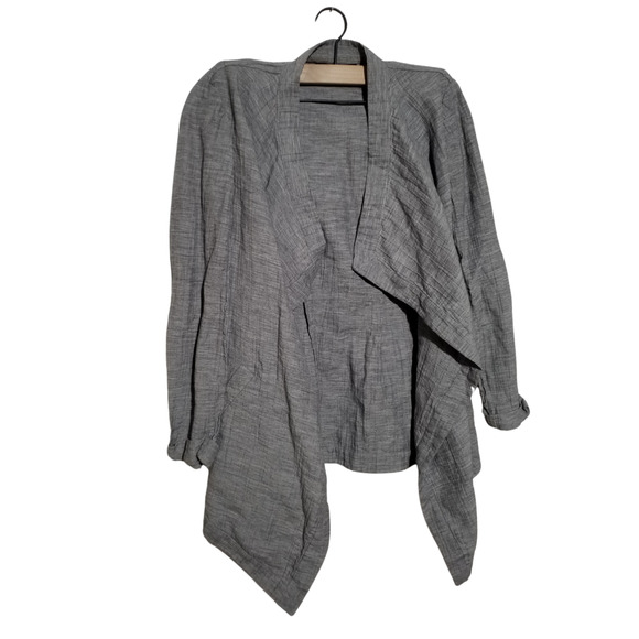 Lafayette 148 Open Front Shawl Collar Cardigan Gray Women’s Size 8 - Picture 1 of 4